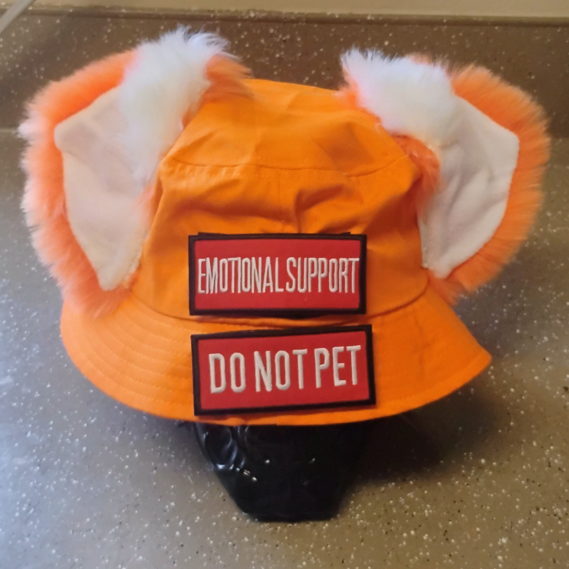 orange fox ear bucket hat